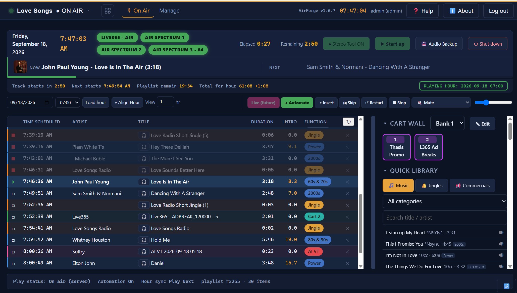 AirForge running live on air